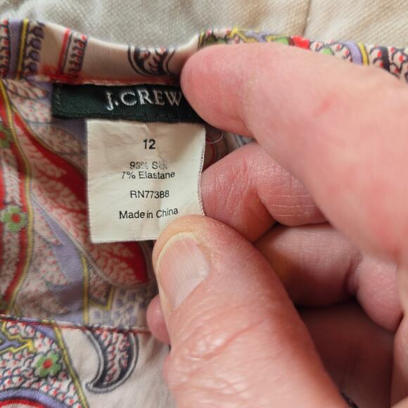 Vintage J Crew Babydoll Halter Top Womens 12 Red Multi Paisley Y2K Boho Chic - Picture 7 of 10